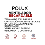 VENTILADOR RECARGABLE POLUX - Imagen 2